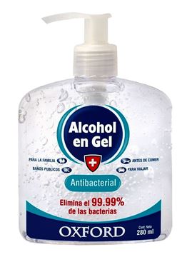 Imagen de Alcohol Antibacterial Gel Oxford C/Dosificador 280Ml