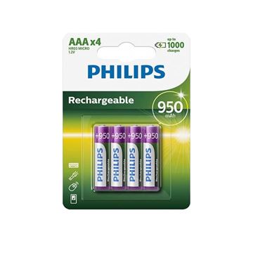 Imagen de Pilas recargables Philips AAA 950mAh X4