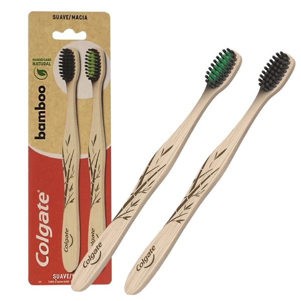 Imagen de Cepillo Dental Colgate Bamboo X 2 Suave Ecológico