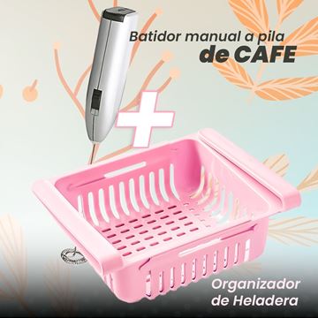 Imagen de Combo Batidor Manual De Café Mas Organizador Heladera