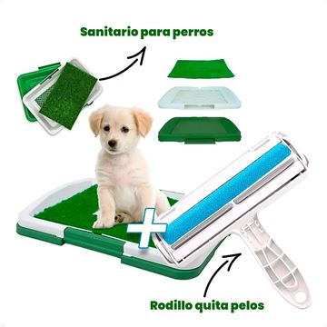Imagen de Baño Sanitario Para Perro y Gatos + Cepillo Quita Pelos