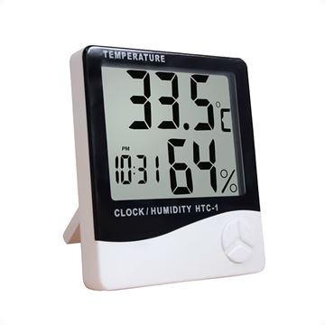 Imagen de Mini Lcd Temperatura Humedad Medidor Reloj Higrómetro Interi