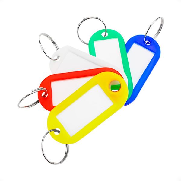 Imagen de Llaveros Identificadores Plástico Con Etiqueta Colores X 5