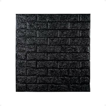 Imagen de Revestimiento Paneles De Pared Autoadhesivos Ladrillo Negro