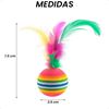 Imagen de Juguete Para Mascota Bola De Plumas De Colores Arcoíris Para Gato