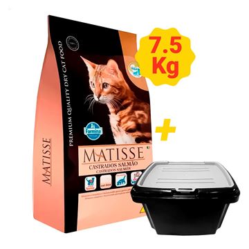 Imagen de Alimento Gato castrado Adulto Matisse Premum 7.5kg + Recipiente